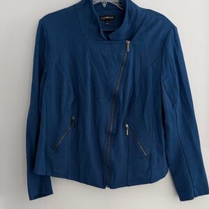 Lane Bryant Deep Blue knit moto Jacket